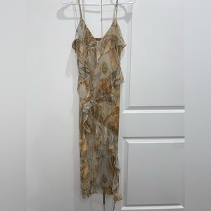 Marble Chiffon Midi Dress